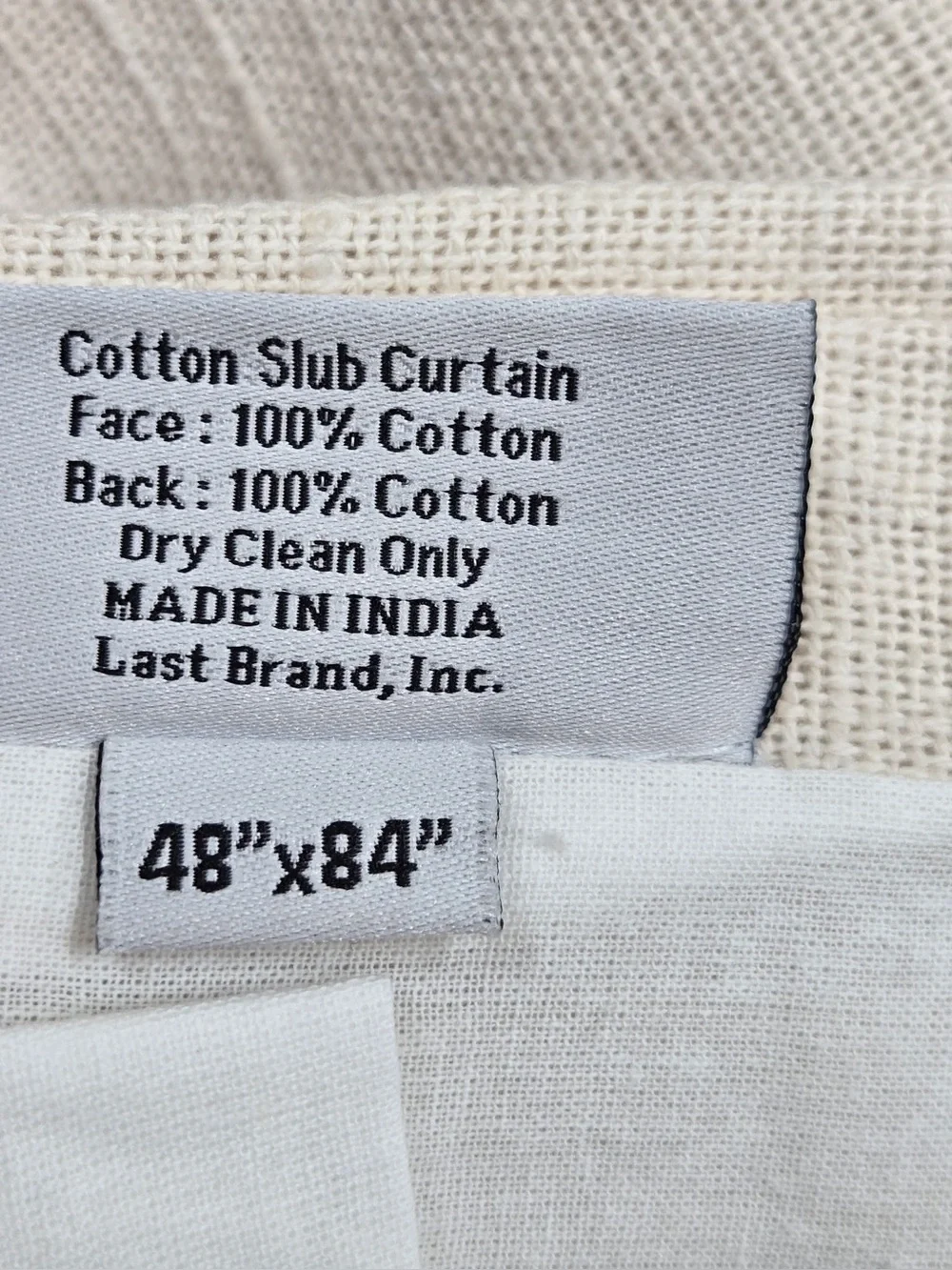 QUINCE Set Of 2 48x84 Cotton Slub Curtains Natural 0780